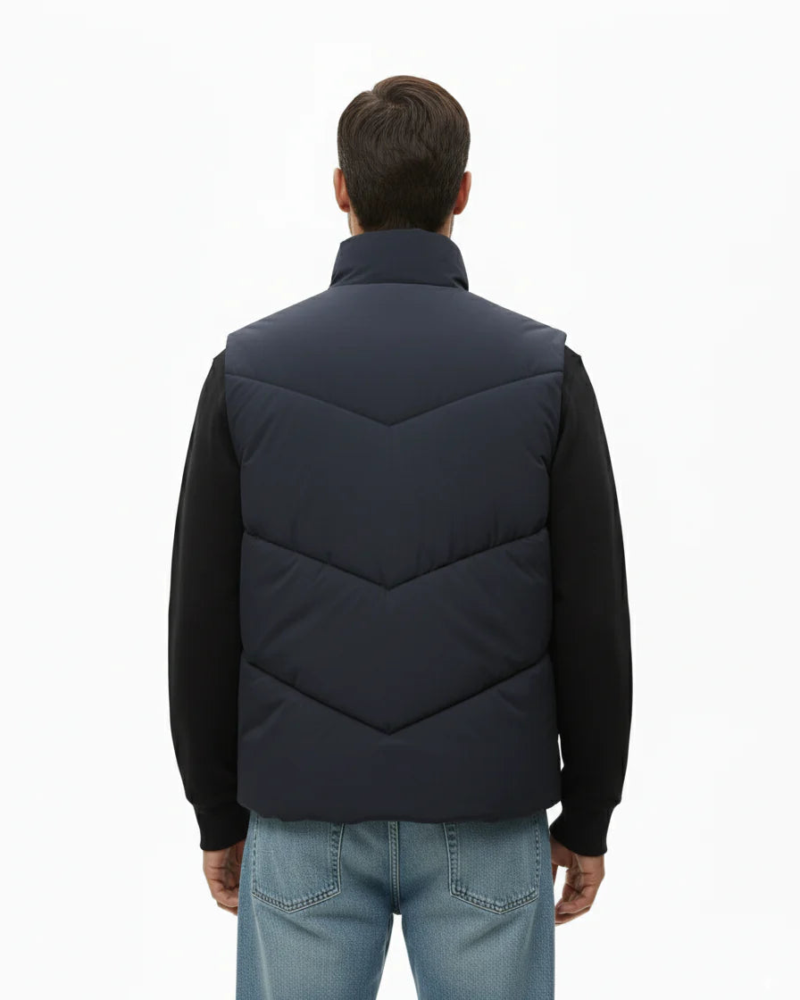 NAVY QUILTED PUFFER VEST W25N