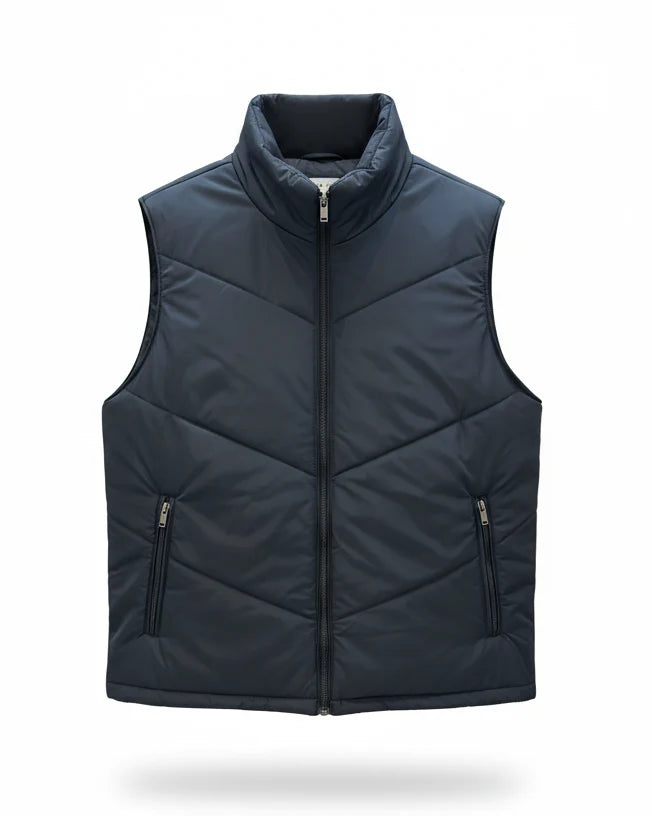 NAVY QUILTED PUFFER VEST W25N