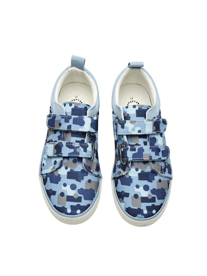 Blue & Pink Waves Slip-on Espadrilles