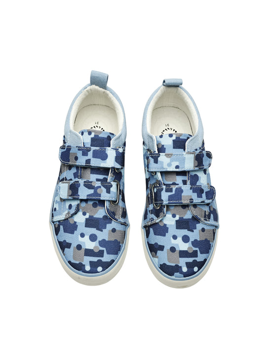 Blue & Pink Waves Slip-on Espadrilles