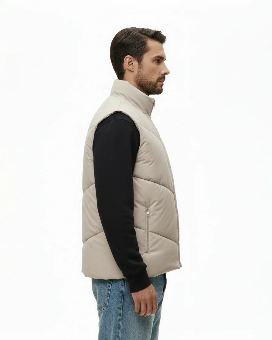 OFF-WHITE QUILTED PUFFER VEST W25N