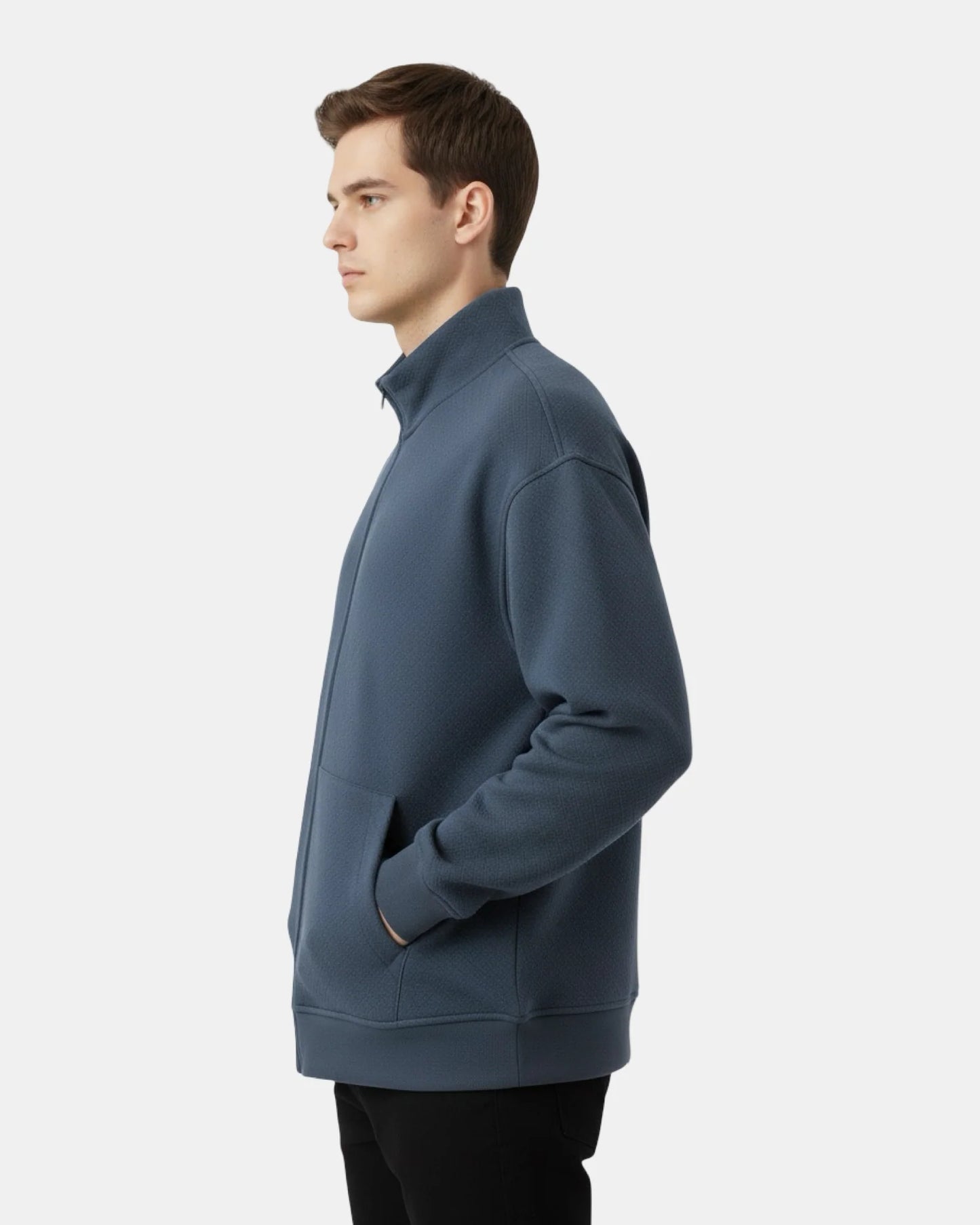PETROL FLEECE ZIP-UP SWEATSHIRT W25N