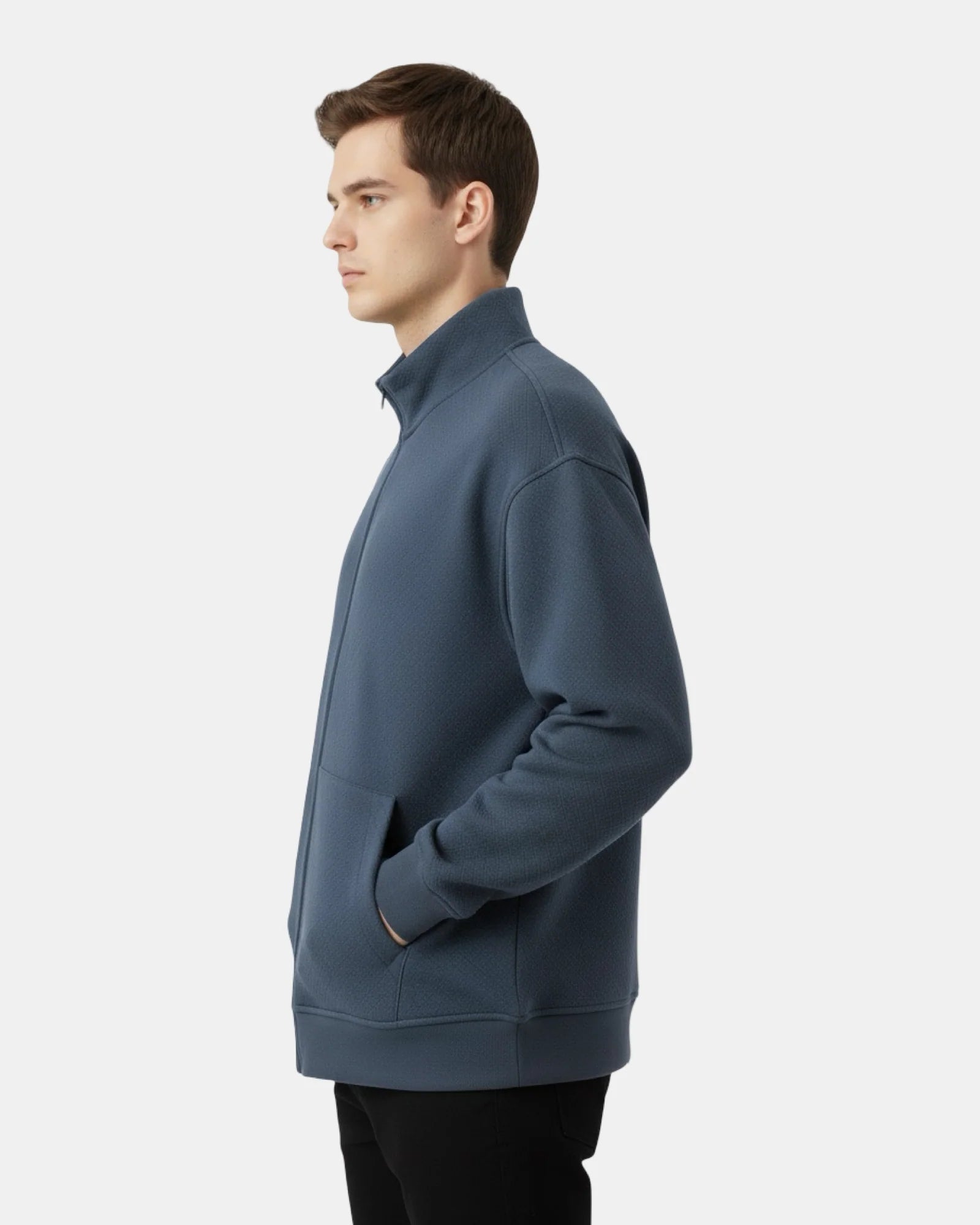 PETROL FLEECE ZIP-UP SWEATSHIRT W25N