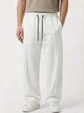 PURE WHITE WIDE-LEG FRONT-SEAM JOGGER W25N