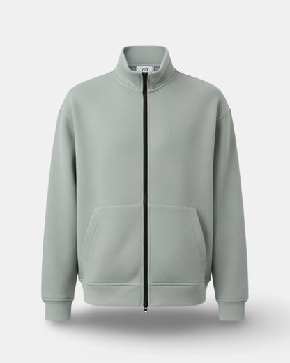 MIST GREY FLEECE ZIP-UP SWEATSHIRT W25N