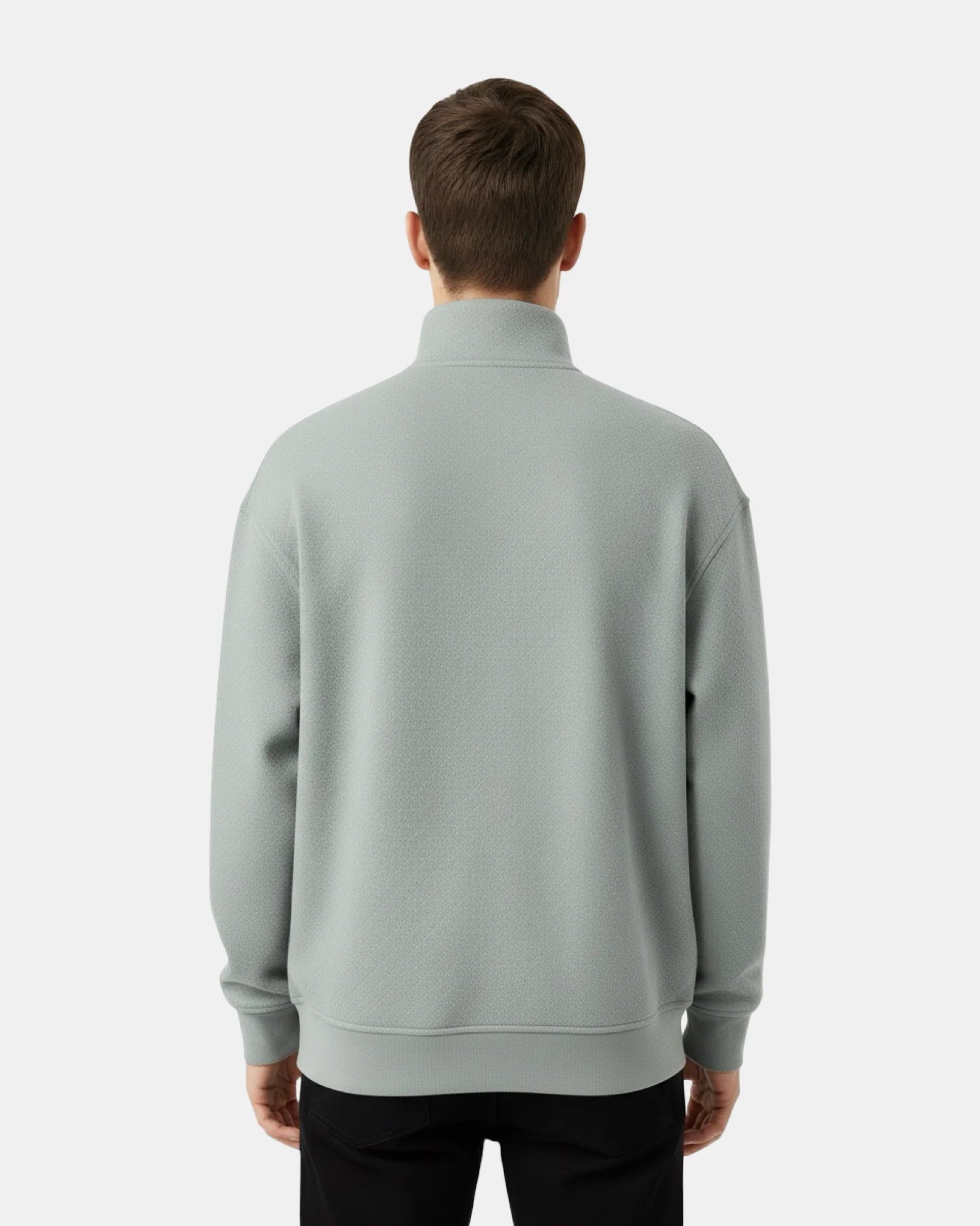 MIST GREY FLEECE ZIP-UP SWEATSHIRT W25N