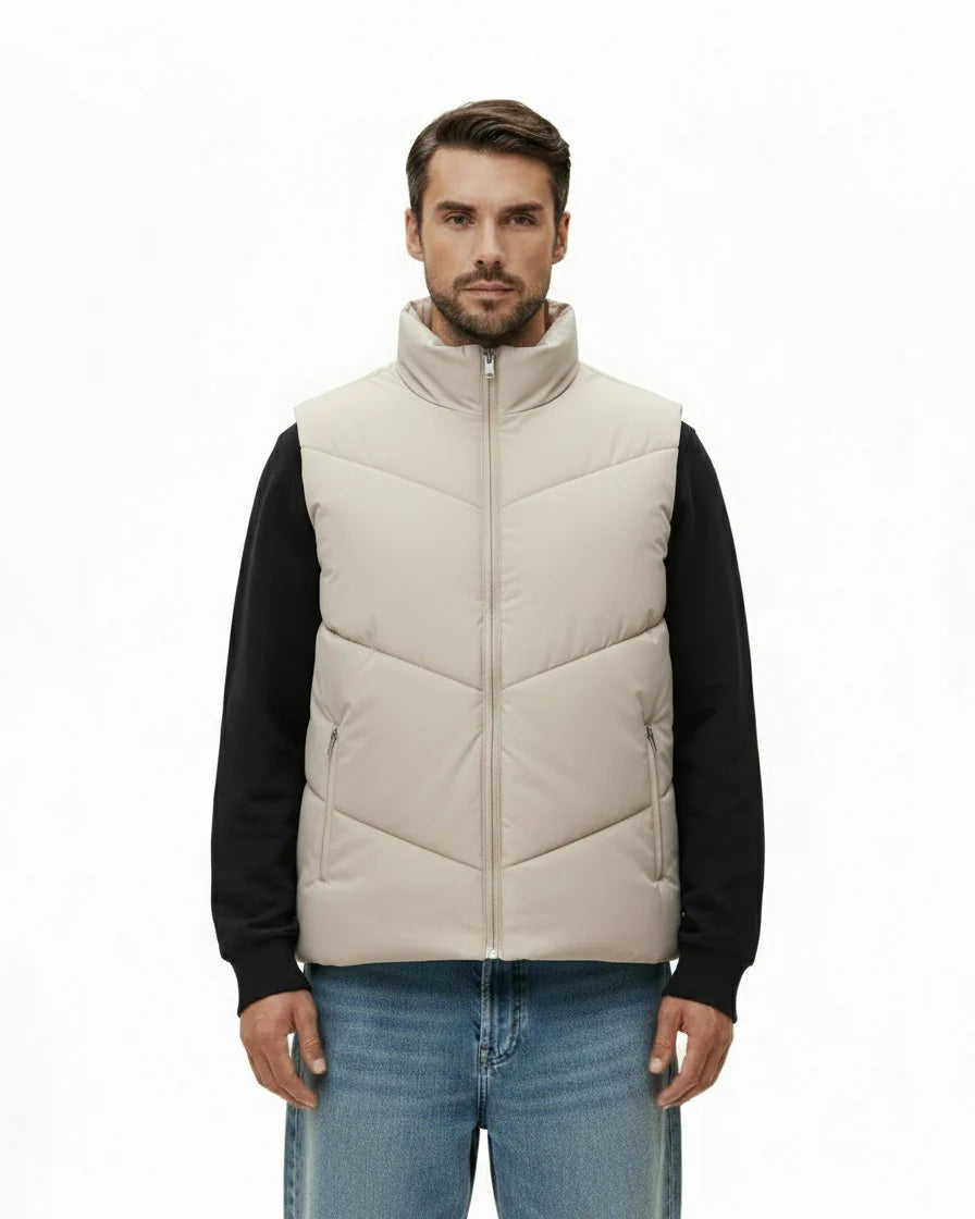 OFF-WHITE QUILTED PUFFER VEST W25N