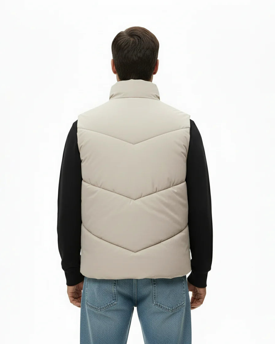 OFF-WHITE QUILTED PUFFER VEST W25N