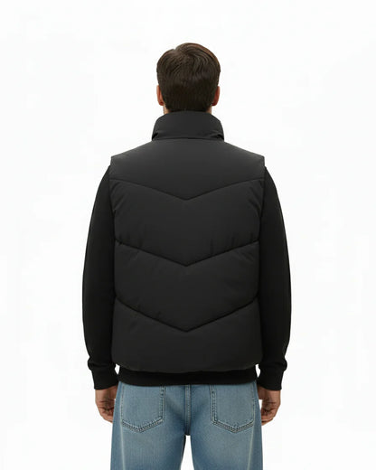 BLACK QUILTED PUFFER VEST W25N