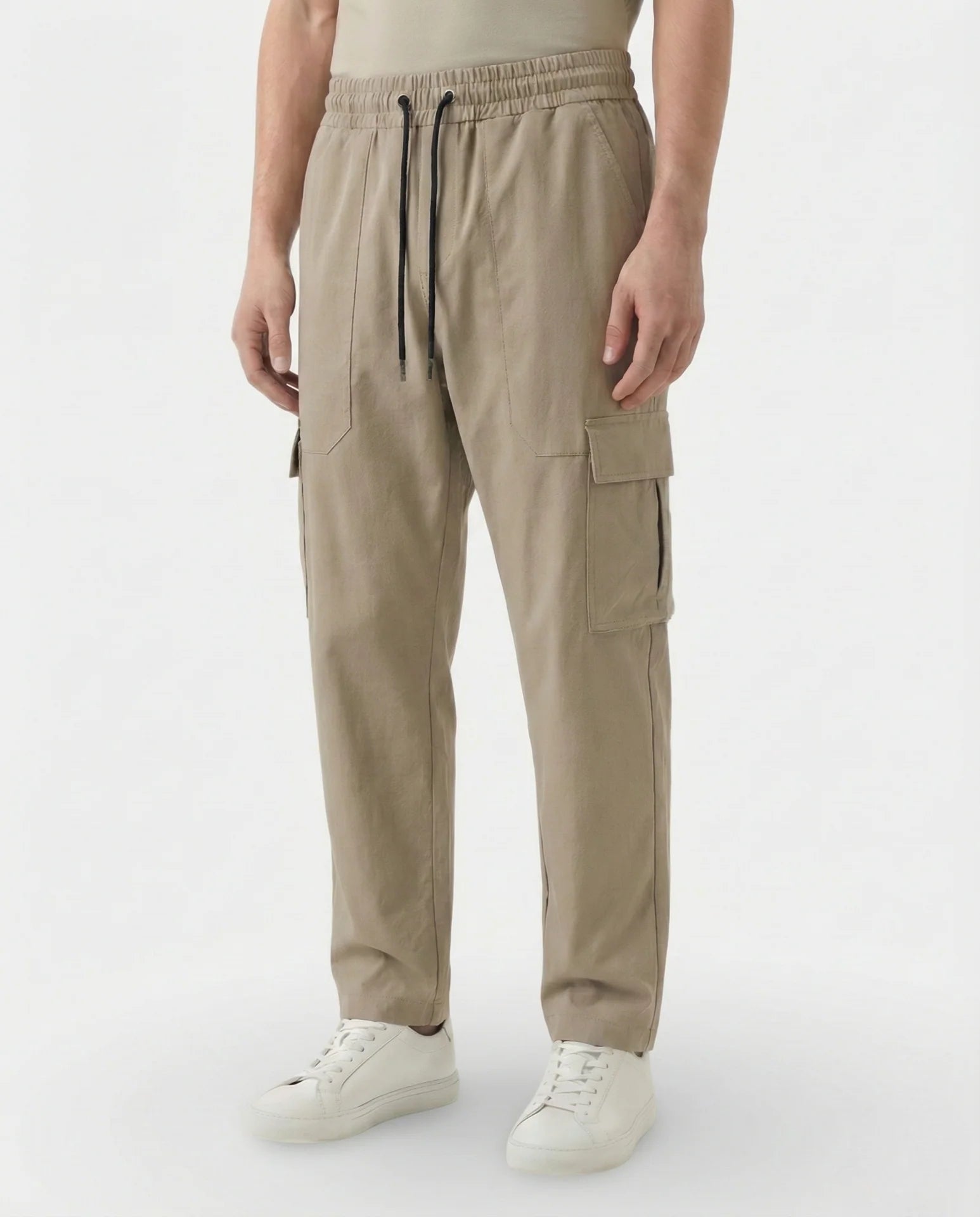 SAND BEIGE RELAXED CARGO PANT W25N
