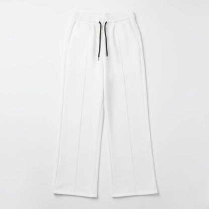 PURE WHITE WIDE-LEG FRONT-SEAM JOGGER W25N