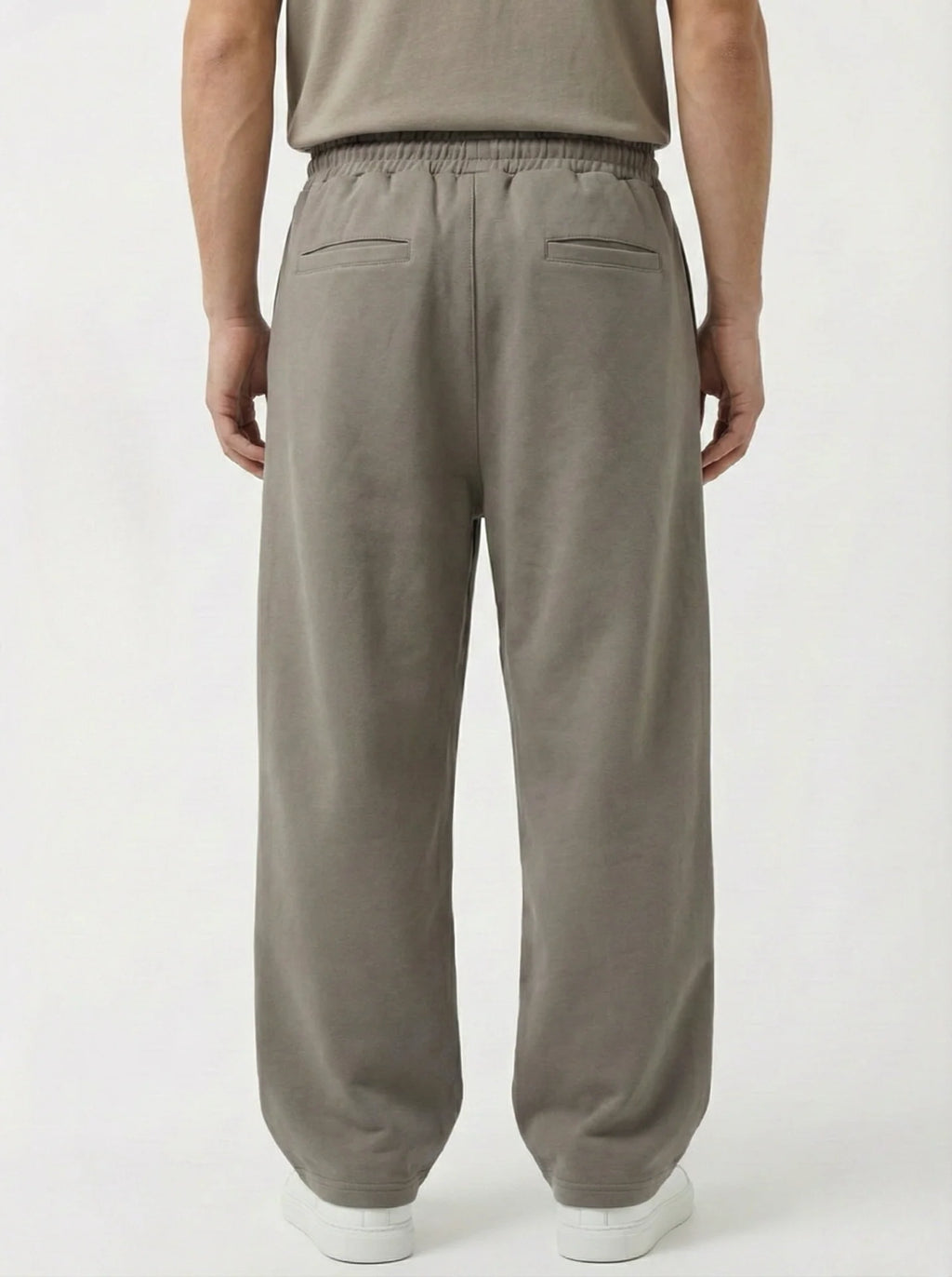 TAUPE GREIGE WIDE-LEG FRONT-SEAM JOGGER W25N