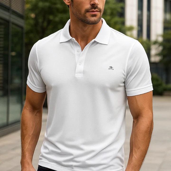 ACTIV EMB CASUAL POLO - WHITE