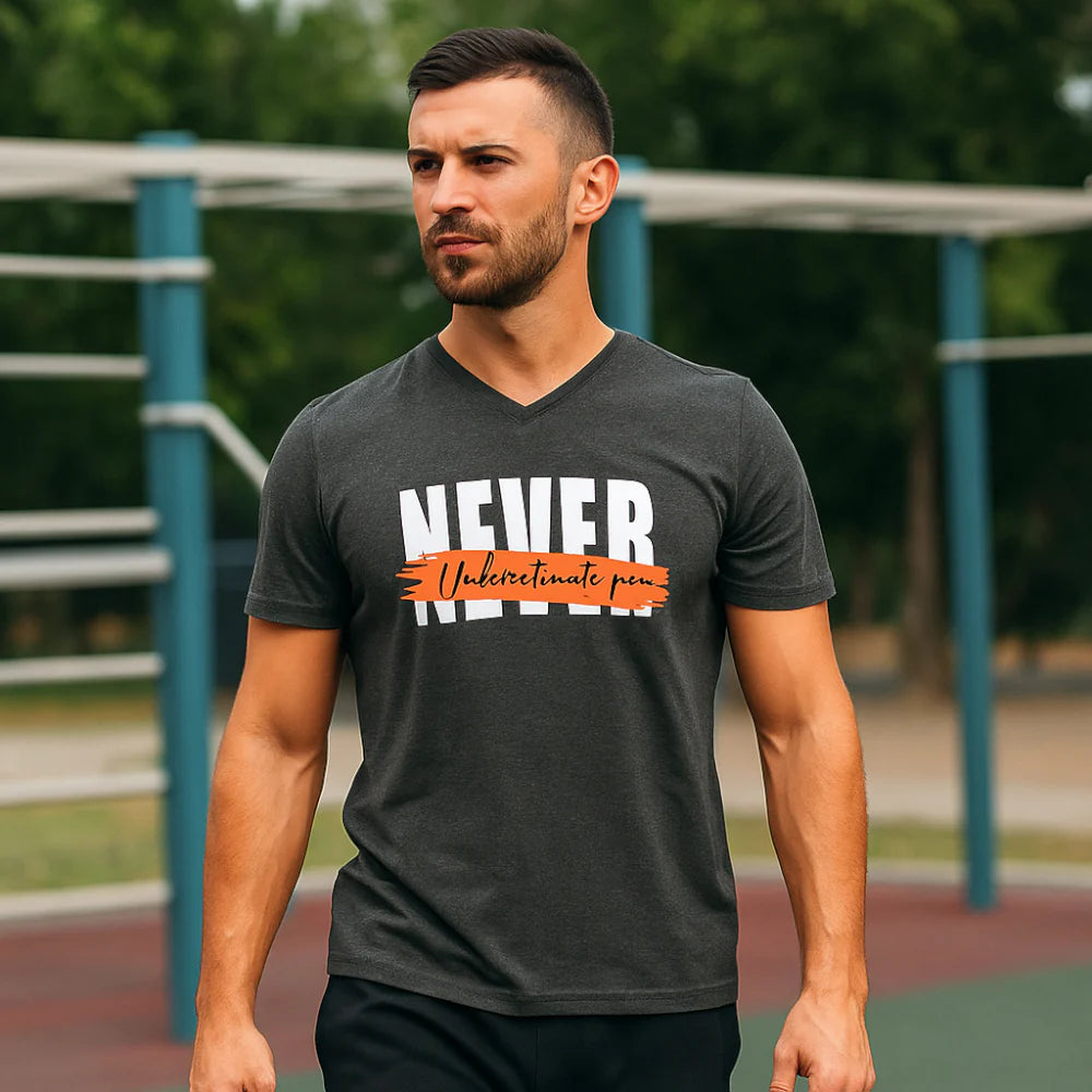 ACTIV GRAPHIC V.NECK T-SHIRT - CHARCOAL