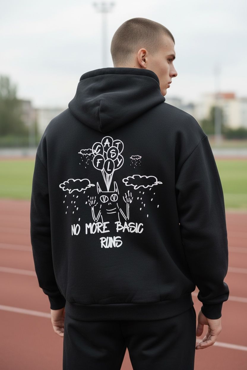 ACTIV GRAPHIC HOODIE SWEATSHIRT - BLACK