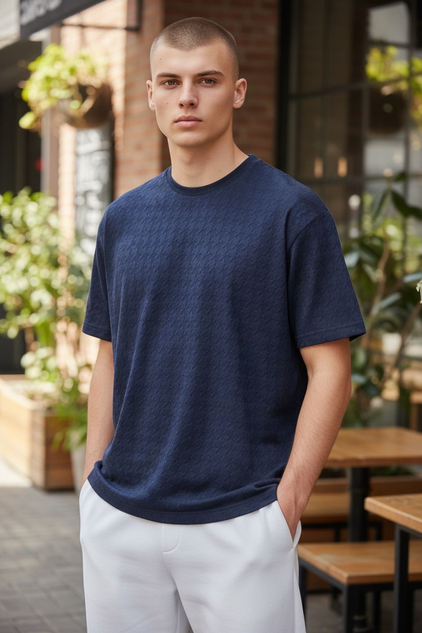 ROSE MONOGRAM JACQUARD SLIM-FIT T-SHIRT S26N