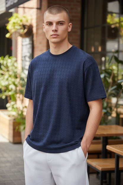 ROSE MONOGRAM JACQUARD SLIM-FIT T-SHIRT S26N