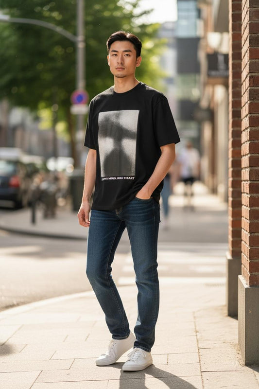 Activ Printed Black T-Shirt