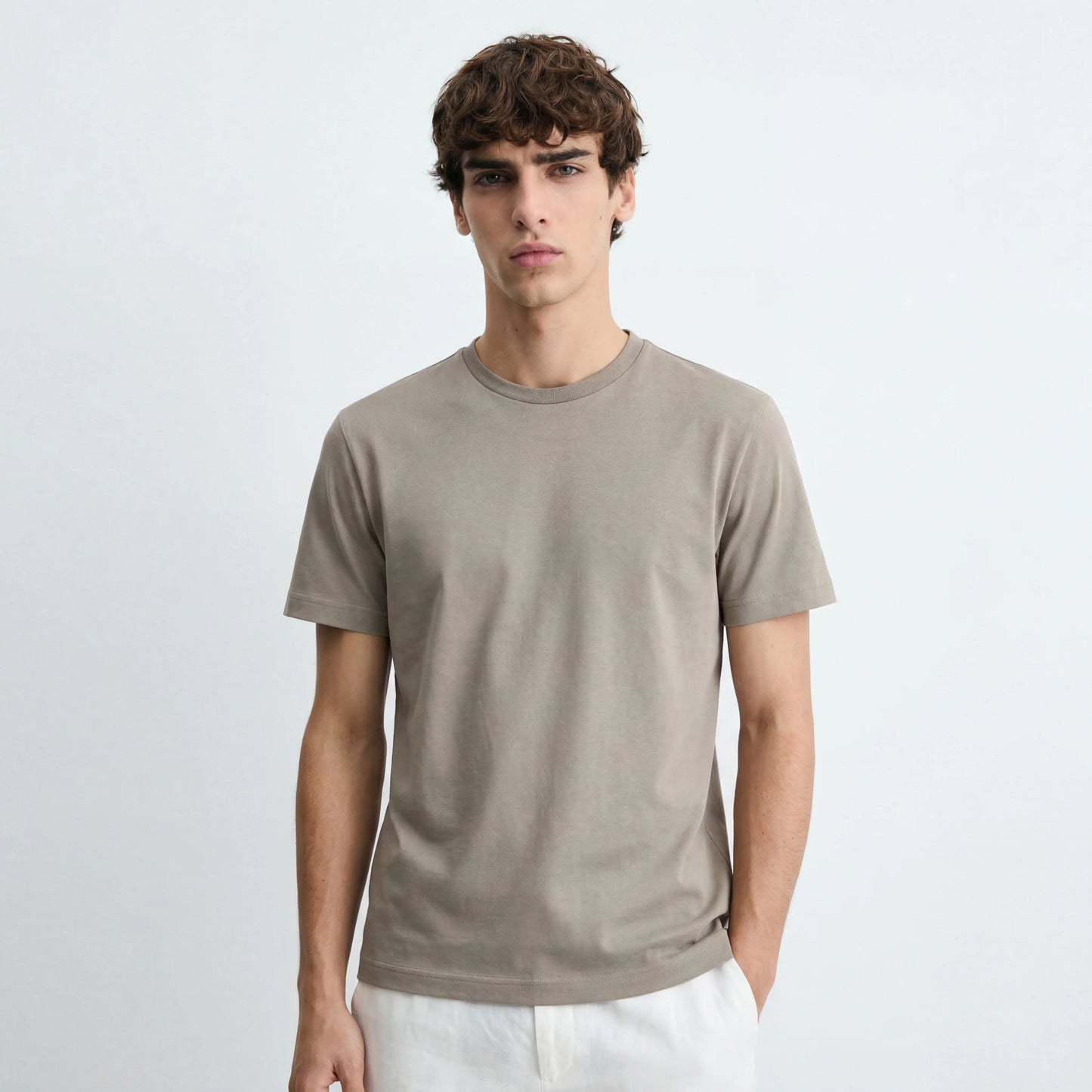 TAUPE SLIM BASICT-SHIRT S26N