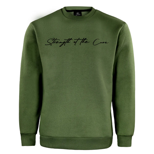 ACTIV EMB R.NECK SWEATSHIRT - OLIVE