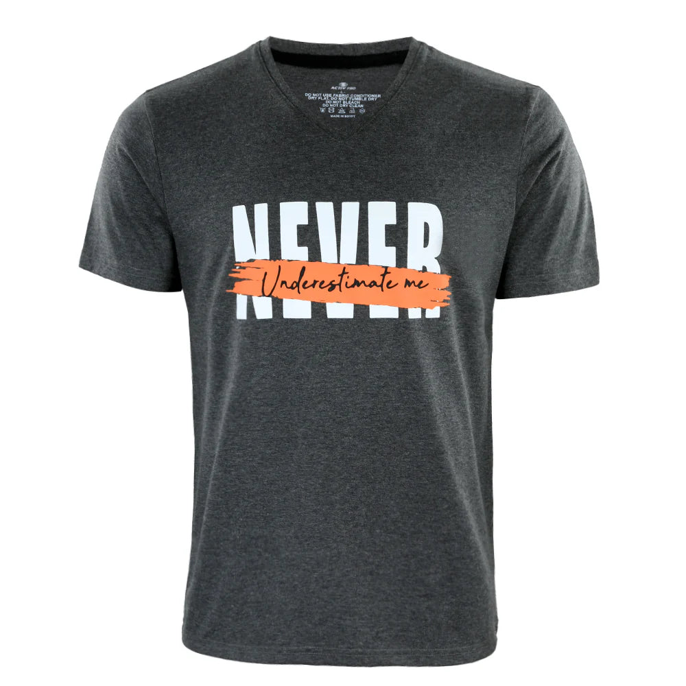 ACTIV GRAPHIC V.NECK T-SHIRT - CHARCOAL